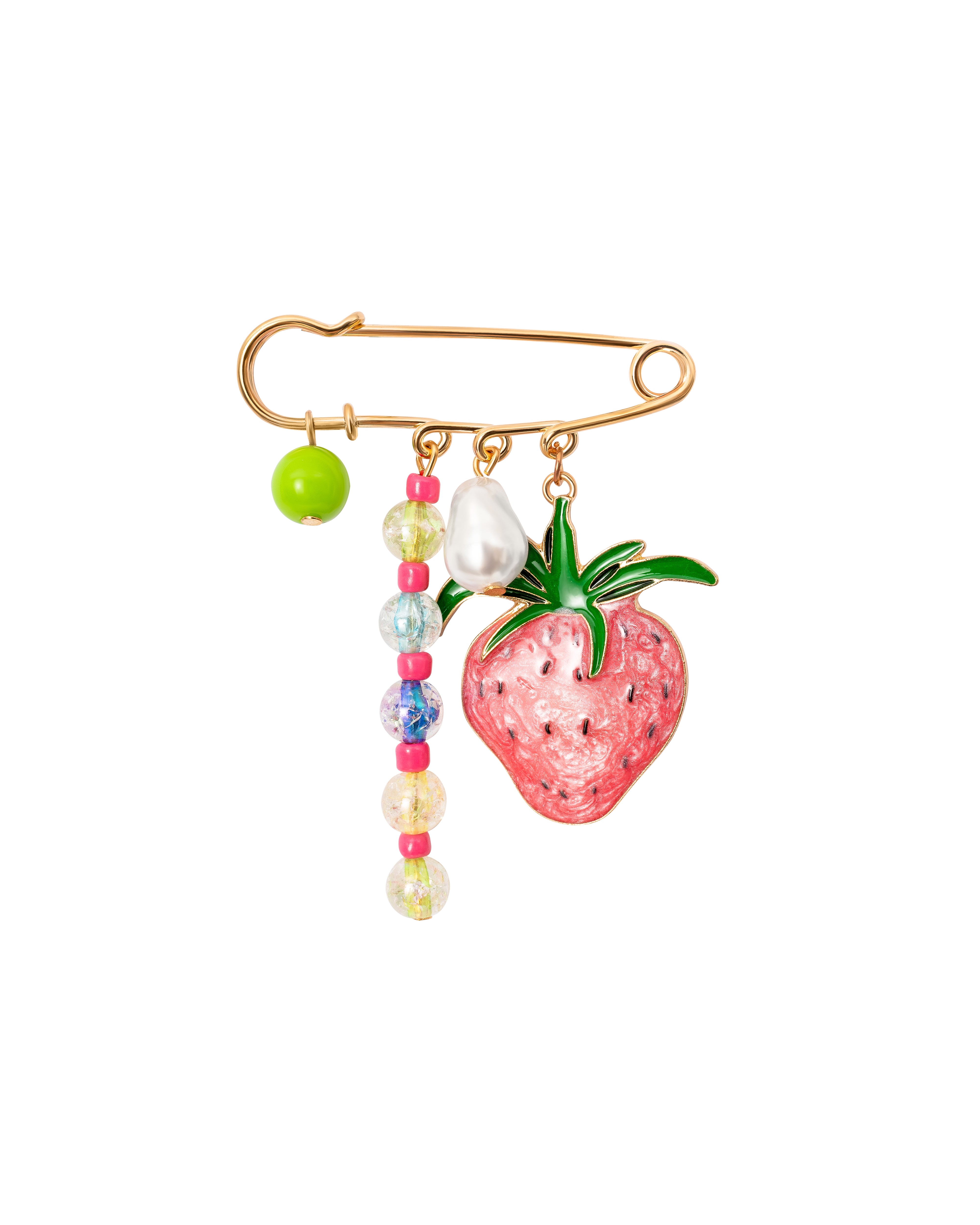 DECORATIVE STRAWBERRY BROOCH · Прикраса для шкарпеток «Полуниця» — Multicolor