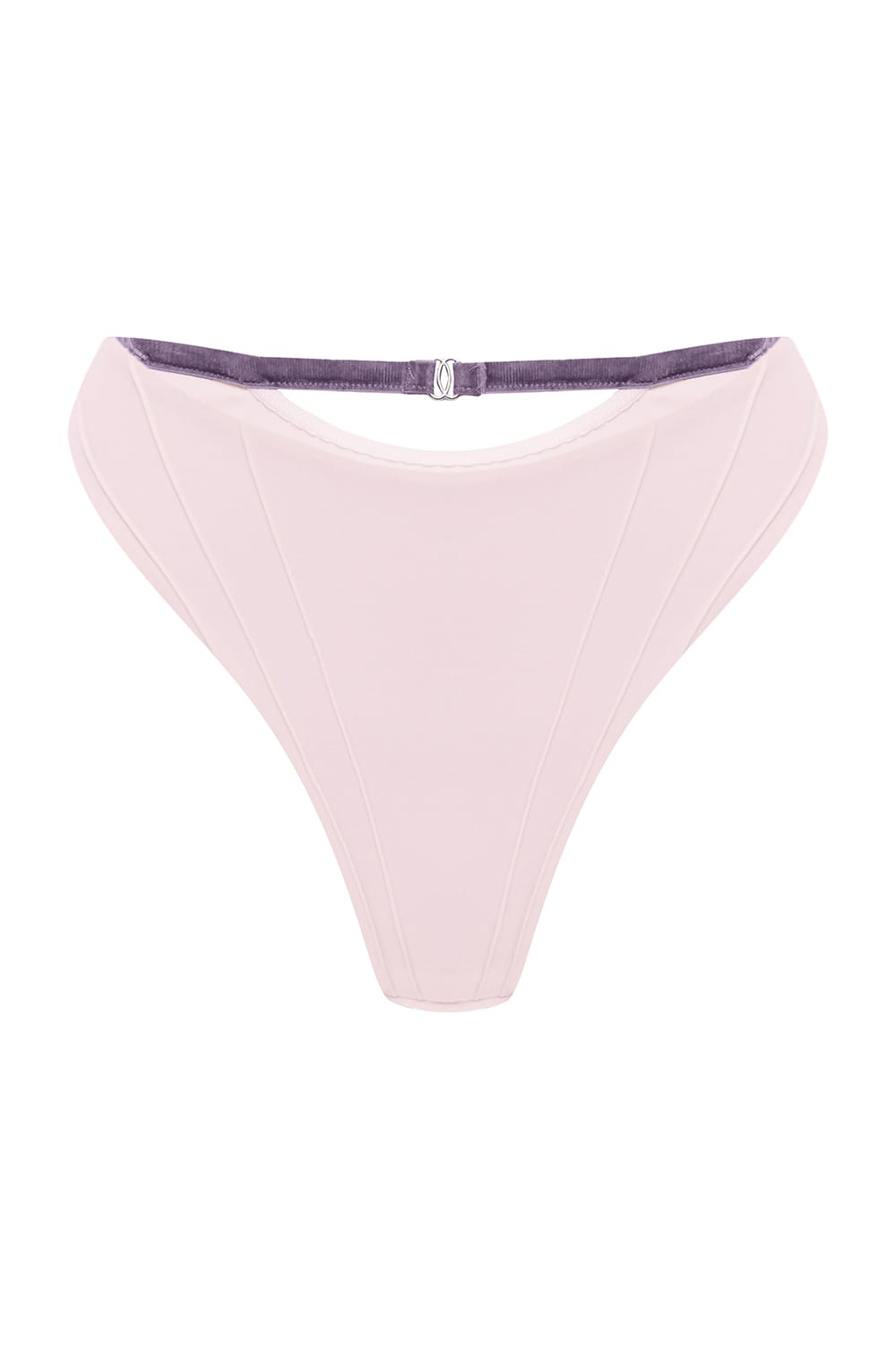 RIVIERA MOOD · Thong with velvet details — Ballet Pink