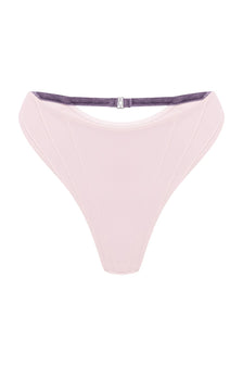 RIVIERA MOOD · Thong with velvet details — Ballet Pink