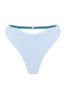 RIVIERA MOOD · Thong with velvet details — Sunday Blue